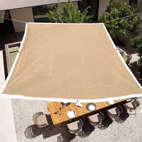Anti-UV Windproof Sunshade Net Outdoor Garden Terrace Beach Camping Sun Shade Sail Greenhouse Plant Sail Awning With Ropes