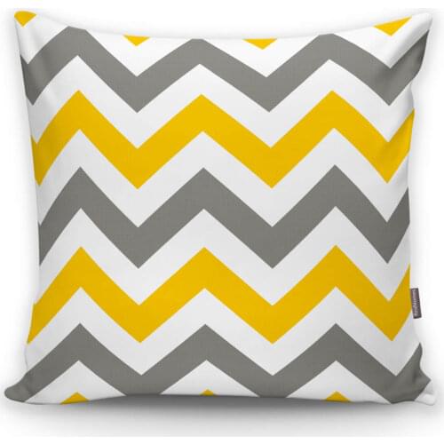 Zigzag Pattern Digital Printed Decorative Cushion Pillow Decorate Case Good Quality Stylish Home Garden Room Kitchen Gift Convenient Modern