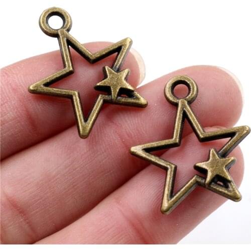10pcs Charms Star 27x22mm Antique Making Pendant fit,Vintage Tibetan Bronze Silver color,DIY Handmade Jewelry