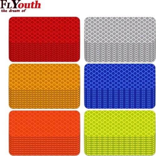 10Pcs 3X8cm Reflective Warning Strip Tape Car Bumper Reflective Strips Secure Reflector Stickers Decals Car Styling