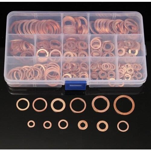 200Pcs Copper Sealing Solid Gasket Washer Sump Plug Oil For Boat Crush Flat Seal Ring Tool Hardware Accessories