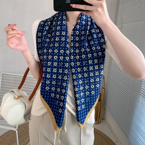 2021 new spring women scarf quality shawl silk fashion scarf headscarf beach sunscreen bag headscarf scarf 90cm*90cm