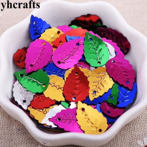 25gram/Lot 9x15mm mini leaf sequin Craft material Kindergarten crafts Intelligence Creative activity item Kids hand work OEM