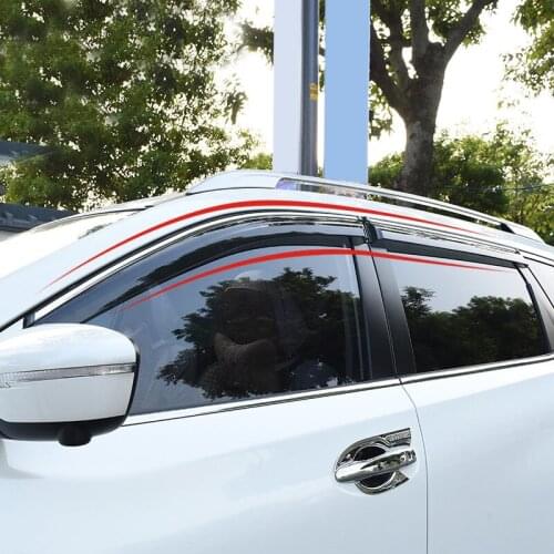 For Nissan Rogue X-Trail 2014 2015 2016 2017 2018 Plastic Window Visor Rain Sun Shield Guard Deflector Trim 4pcs Car Styling