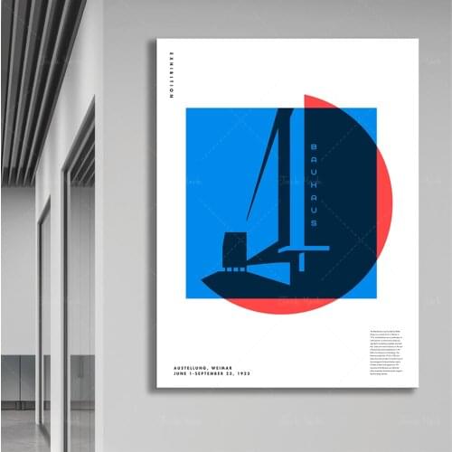 Bauhaus Architecture Typographic Design Modernism Abstract Helvetica Print Art Product Minimalist Poster Graphic Home Decor