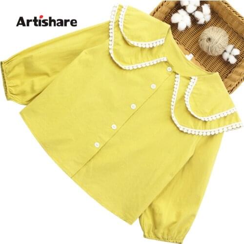 Blouse For Girls Solid Color Shirt For Girls Spring Autumn Blouse Childrens For Girl Casual Style Childrens Clothes For Girls