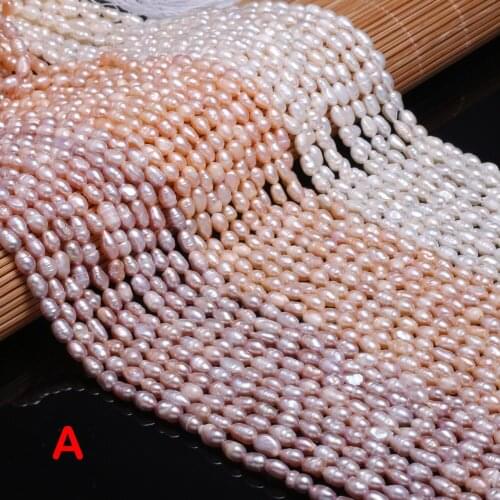 A Fine Freshwater Pearl Beads 100% Natural Rice Shape Pearls for Jewelry Making DIY Elegant Necklace Bracelet Accessories 36cm