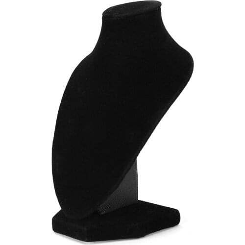 15*10cm Black Velvet Mannequin Bust Stand Necklace Display Stand Holder Necklaces Display Support For Home Shop