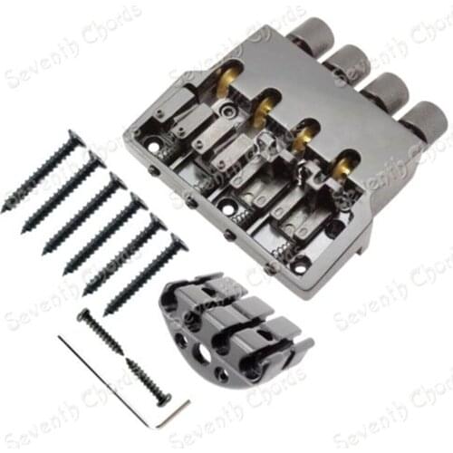 Black Roller saddle 4 String Bass Guitar Bridge for Headless Bass Guitar T4