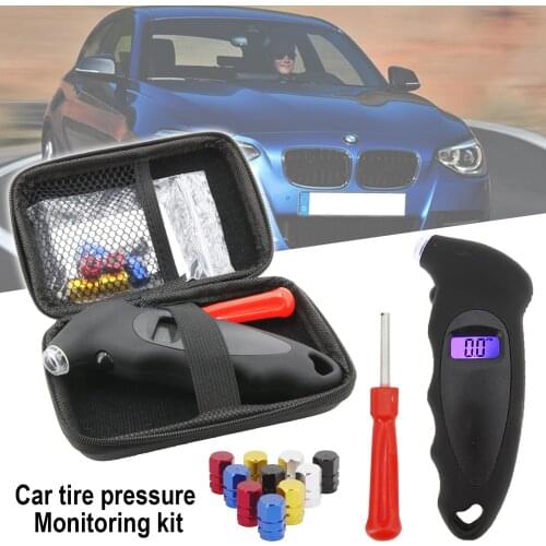 Tire Pressure Gauge Backlight High-precision Digital Tire Pressure Monitoring Car Tyre Air Pressure Gauge Meter LCD Display Set