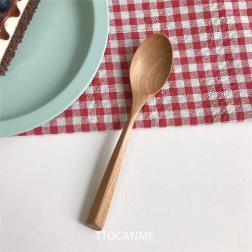 Dessert Salad Wooden Fork Solid Wood Tableware Korean Style Long Handle Wooden Coffee Spoon Tea Spoon Knife Fork Spoon Western
