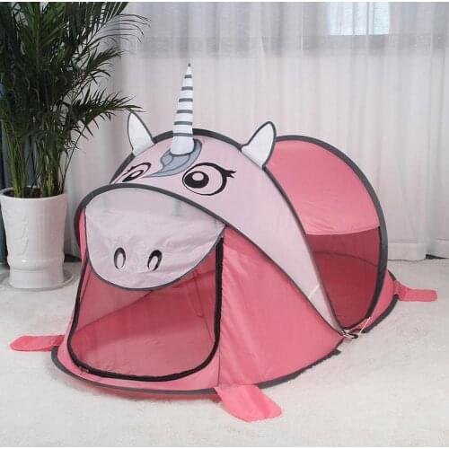 Childrens Beach Teepee Tent Non-porous Zipper Camping Tent Cute Animal For Kids Indoor Outdoor Fun Sports Play House Fidget Toy