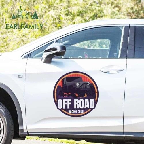 EARLFAMILY 43cm x 43cm Creative Car Sticker Off-road Racing Club Decal Personality Rear Windshield Door Sticker Car Warp Decals