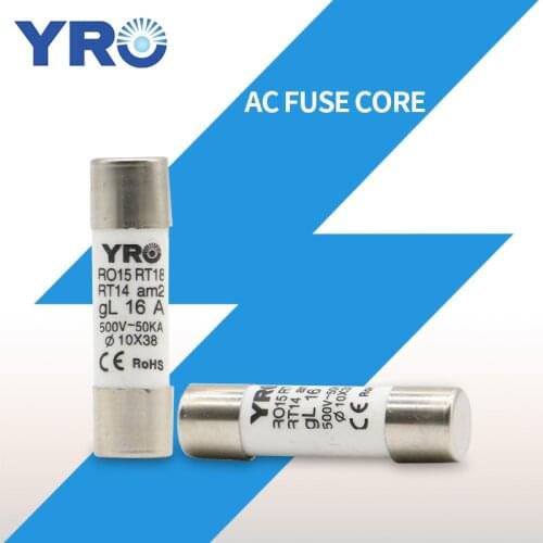 AC 10/20Pcs 10x38MM Fast blow Ceramic Fuse 0.5A 1A 2A 3A 4A 5A 6A 8A 10A 16A 20A 25A 32A Ceramic fuse core R015 RT18 RT14