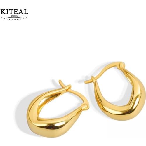 KITEAL High Quality silver plated stud earrings for women All-match circle earrings women earrings jewelry accessories