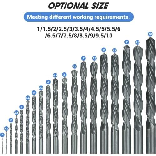 KKmoon 13Pcs High-Speed Steel Drill Bit Hard Metal HSS Twist Bit Stainless Steel Drilling Twist Drill Set with Storage Case