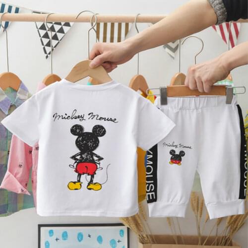 Summer Baby Boys Clothing Sets Cute T-Shirt Cartoon Children Boys Clothes Suit for Kids Outfit Denim Outfit Infant Boy Clothes