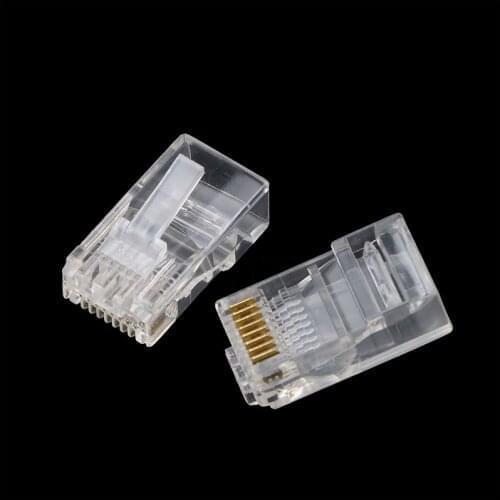 Kebidu 30pcs High Quality Heads RJ45 RJ-45 CAT5 CAT6 Modular Plug Ethernet Connector solid or stranded 8 Pins Network Cable