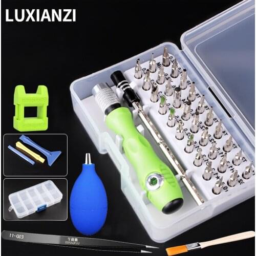 LUXIANZI 32 in 1 Screwdriver Set Magnet Screw Driver Bit Kit Slotted Phillips Torx Multifunction Mobile Phone Repair Hand Tools