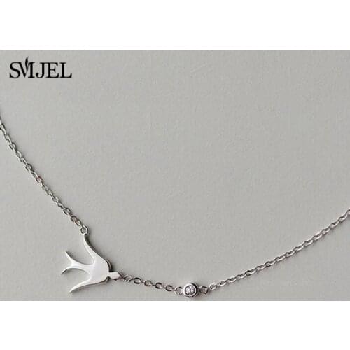 New Trendy High Quality Rhinestone Swallow Necklaces for Women Tiny Animal Crystal Bird Dove Necklace Collier Femme Party Gifts