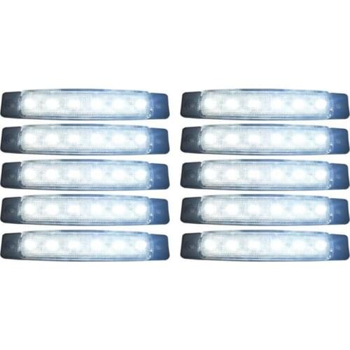New 10 pieces 24V Tail 6 SMD LED side indicator Indicators rear lamp white light for buses / trucks / trailers / trucks MA565