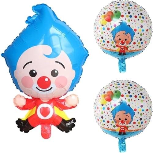 New Cartoon Clown Plim Plip Clown Foil Balloons Happy Birthday Party Decoration Circus Supplies Baby Shower Air Globos Kids Toys