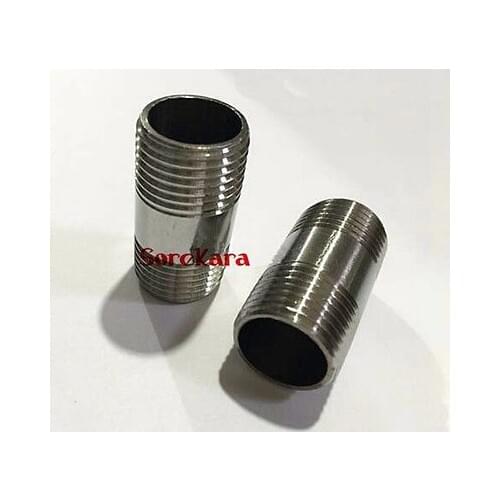 304 Stainless Steel Straight Pipe Fitting Connector Adapter 1/2" BSP Equal Male Threaded