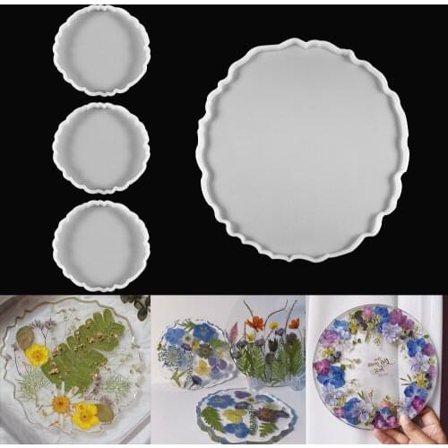Fruit Disc Tea Tray Epoxy Resin Mold Irregular Round Round Drink Cup Coaster Silicone Casting Mold For Craft Decor Handmade Tool