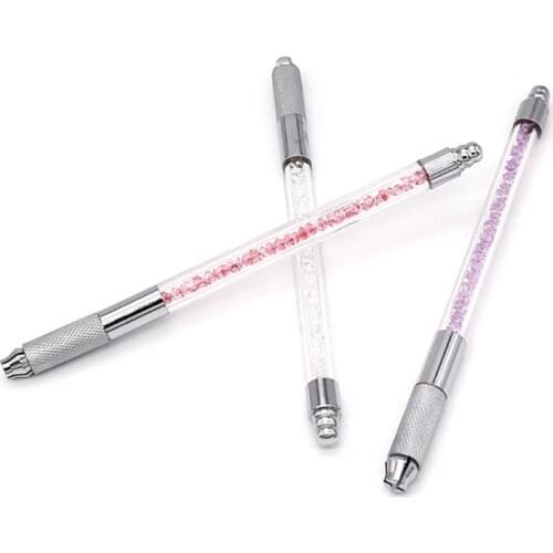 1PCS Professional Microblading Pen Crystal Manual Eyebrow Tattoo Pen For 3D Eyebrow Embroidery Permanent Makeup