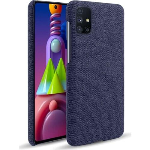 For Samsung Galaxy M31S Case Hard PC Shockproof Woven Textile Fabric Cloth Back Cover For Galaxy M51 Shell