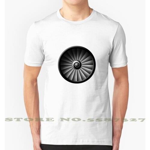 Jet Engine Cool Design Trendy T-Shirt Tee Fan Nose Aeroplane Aviation Prop General Blade Pilot Transportation Aero Compressor