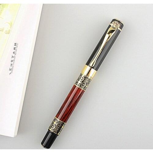High quality 530 Golden carving Mahogany Business office School student office Supplies Fountain Pen New Ink pen