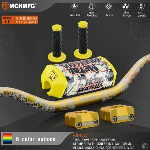 Handlebar For Pro Taper Pack Bar 1-1/8" Classic Handle bar Pads Grips Pit Pro Racing Dirt Pit Bike Motorcycle With CNC Adapter