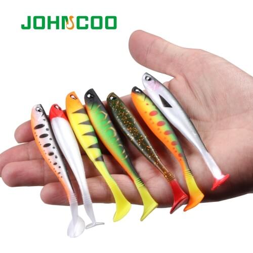 Fishing Lure Soft Bait 3pcs Japan Shad Worm 95mm4.5g Swimbaits Jig Head Fishing Bait Silicon Rubber Fishing Tackle
