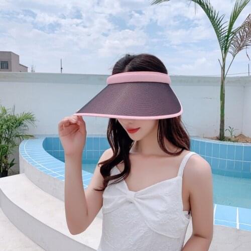 New Women Sunshade Hat Visor Empty Top Nylon Wide Brim Sunscreen Caps Outdoor Bicycle Beach Hiking Sun Hat Anti-UV