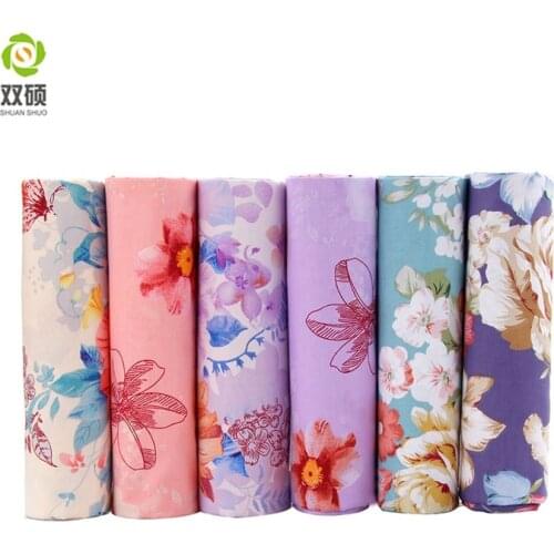 Shuanshuo Brand Fabric Flower Designer Tilda Cotton Patchwork For Sewing Fabrics Bundle DIY Doll clothing 6 PCS/LOTS 40*50CM