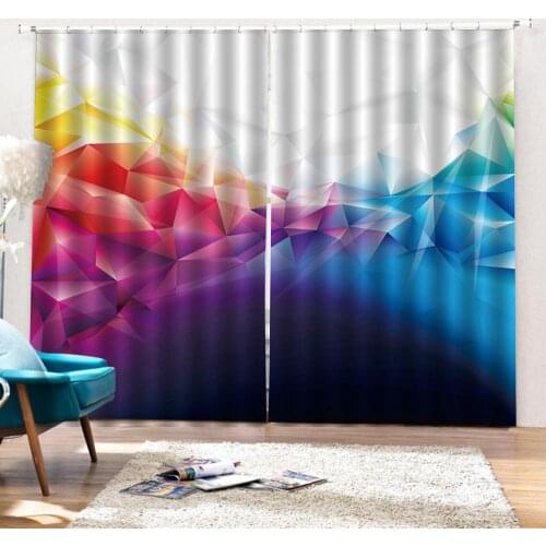 Color geometric curtains Luxury Blackout 3D Window Curtains For Living Room Bedroom Drapes Cortinas