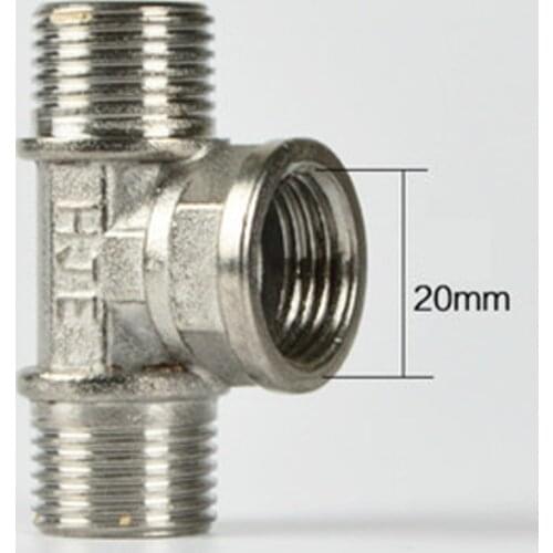 DN15 1/2" BSP male-Female-Male Tee 201 Stainless Steel Pipe Fitting Connector Coupling Adapter