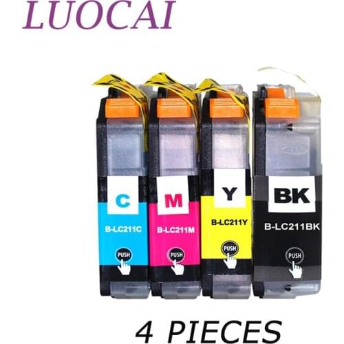 LuoCai LC211 211 LC 211 4 pieces Compatible ink cartridges for brother LC211 DCP-J562N J963N MFC-J880N printers