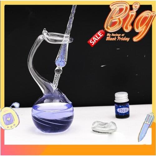 Handcraft All-clear Glass Inkwell Dip Pen Holder Furniture Decoration Creative Design Stationery Supply Drop Shipping