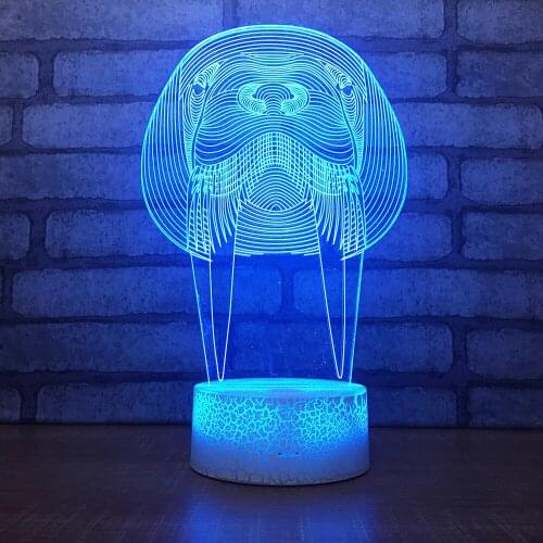 Sale Led Gift 3d Lamp Creative Product Acrylic Night 3d Personality Table Lamps White Base Lovely 7 Color Change Desk Lamp