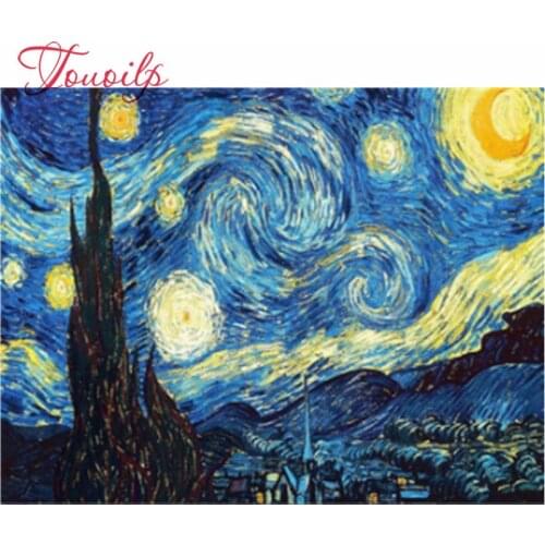 Décoration de la maison bricolage 5D diamant broderie Van Gogh nuit étoilée point de croix kits abstraite peinture à l'huile rés