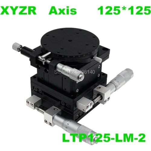 V-Type 4 Axis XYZR Axis Trimming Platform Manual Linear Stage Bearing Tuning Sliding Table 125*125mm 29.4N double cross rail