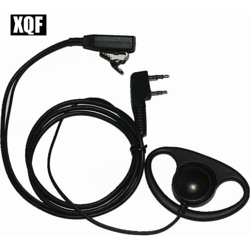 XQF D Shape Earpiece Headset PTT For baofeng UV-5R For Kenwood Two Way Radio Walkie Talkie 2pin