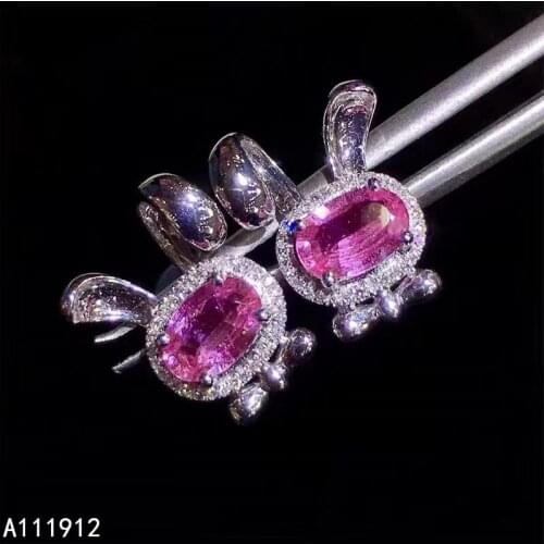 KJJEAXCMY fine jewelry natural pink topaz 925 sterling silver women earrings new Ear Studs support test trendy