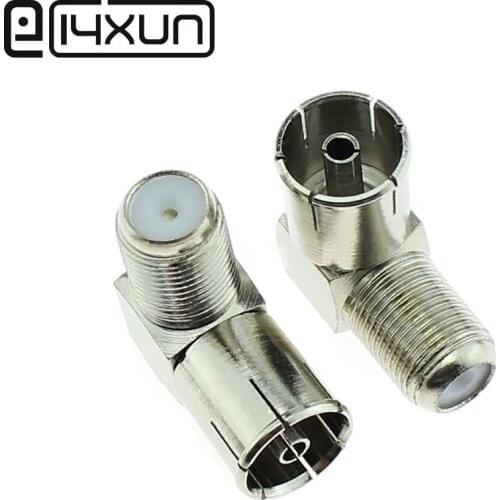 1pcs High Quality F Connector Female Turn RF Cable TV Plug Female ,TV Set-top Box RF Adapter Inch Full Copper Right Angle Inch