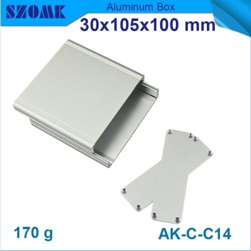 1 piece silver color aluminium electronic box silver color powder coating and seperated aluminum housing fit size 25x100mm
