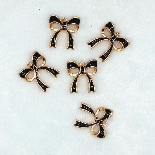 10pcs/set Korean DIY handmade materials jewelry accessories oil drop bow pendant accessories necklace pendant Charms XL477