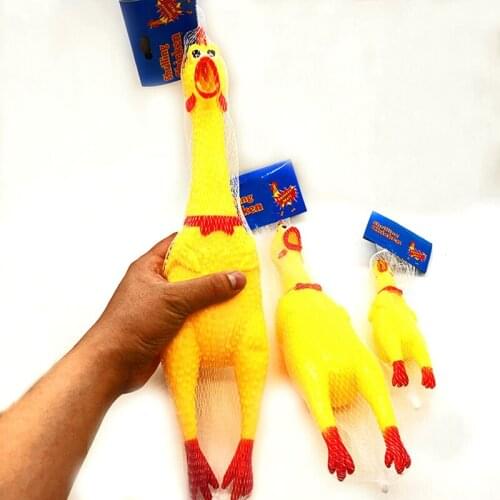 3pcs Sell well Novelty spoof screaming chicken Big medium small Three wholesale Yellow funny design Soft rubber material Pet toy