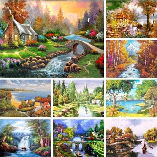 Christmas 5D DIY Diamond Painting Landscape Landscape Cross Stitch Diamond Embroidery Mosaic Home Decoration Christmas Gift